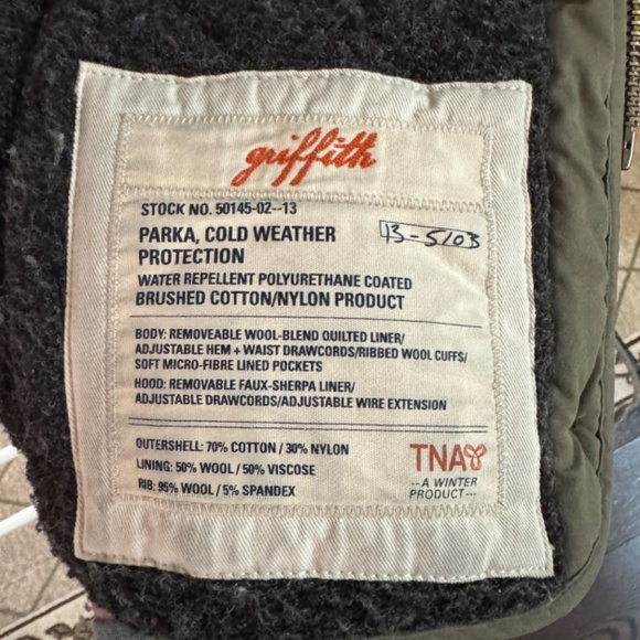 TNA Griffith Military Parka, Layered & All-Season Coat, XXS - Picture 8 of 10